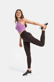 Velafit High-Waisted Workout Leggings-Dark brown