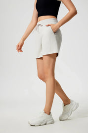 All Day Yoga Workout Shorts-White