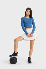 Haut à manches longues pour le yoga et le fitness - Bleu