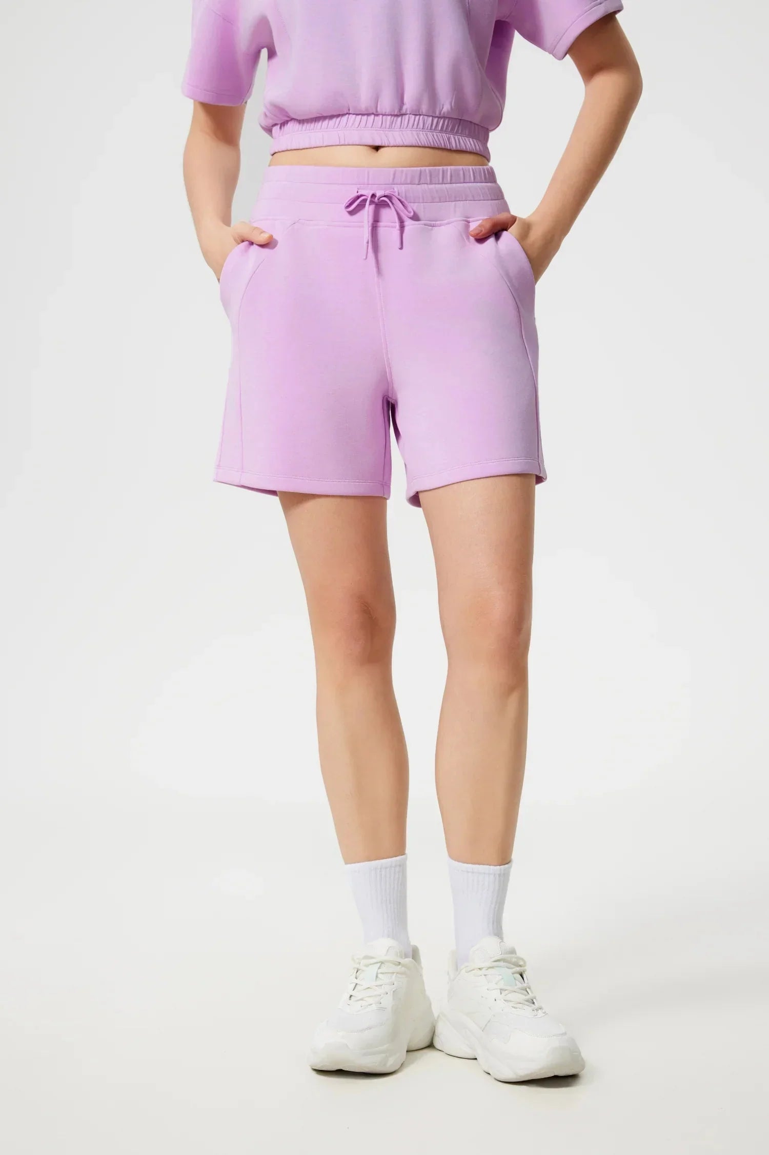 All Day Yoga Workout Shorts-Pink