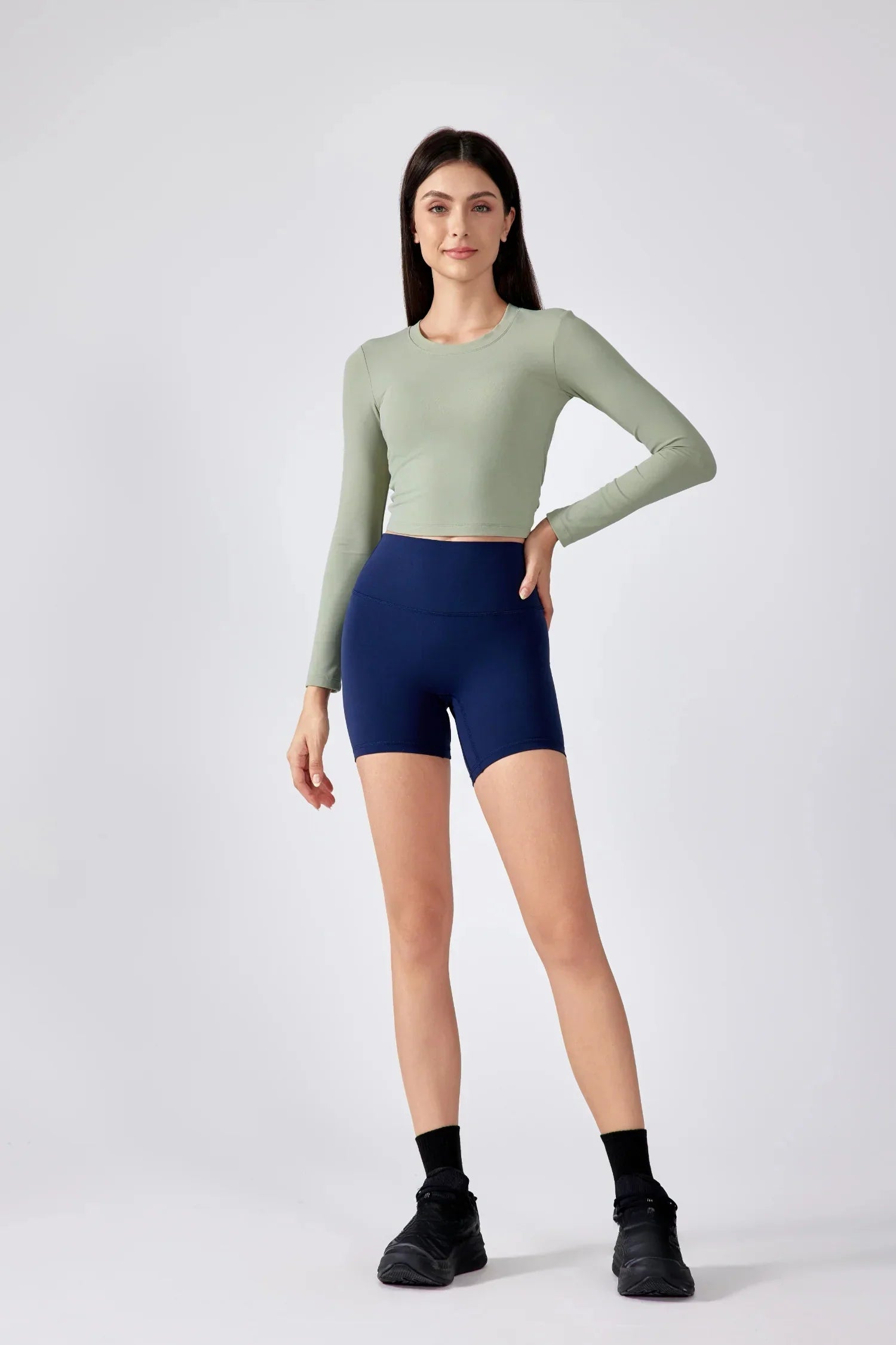 Breathe Easy Long Sleeve Top-Flax green
