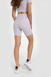 Velafit All Day High Waist Shorts-Mint purple
